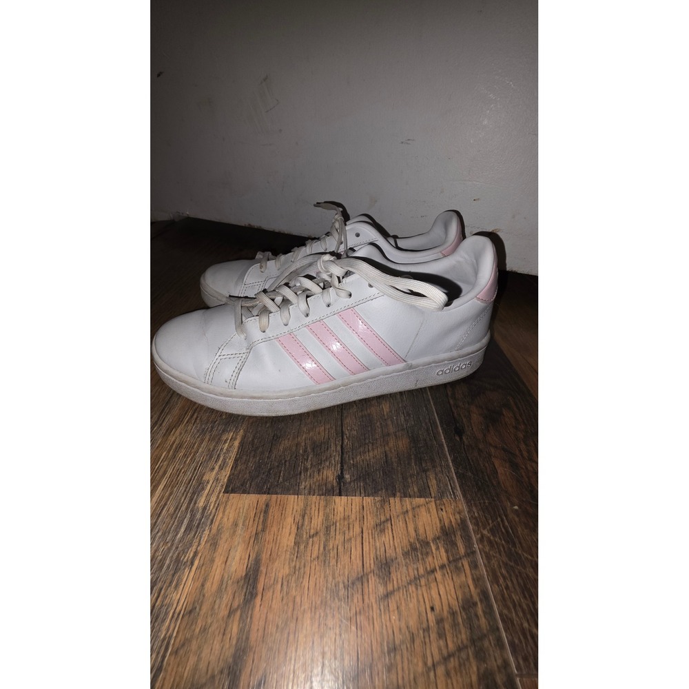 Adidas Grand Court White Pink Stripes Sneakers FY8932 Womens Size 8